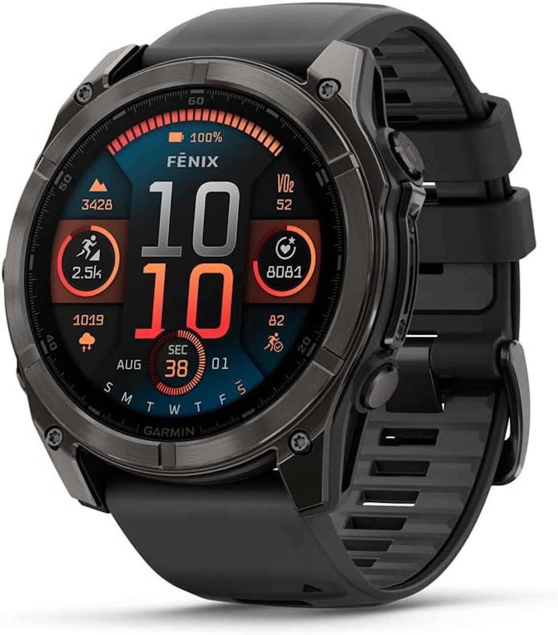 Умные часы Garmin Fenix 8 51 мм AMOLED Sapphire Titanium Серый | Carbon Gray (010-02905-21 | 010-02905-63)