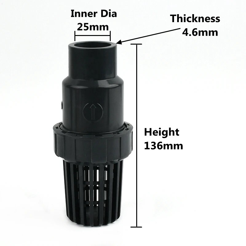 Нижний клапан из ПВХ SHSMFC 20~200 мм с фильтром Inner dia 25mm