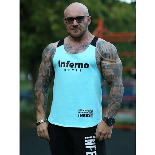 фото Майка inferno style, размер s, бирюзовый