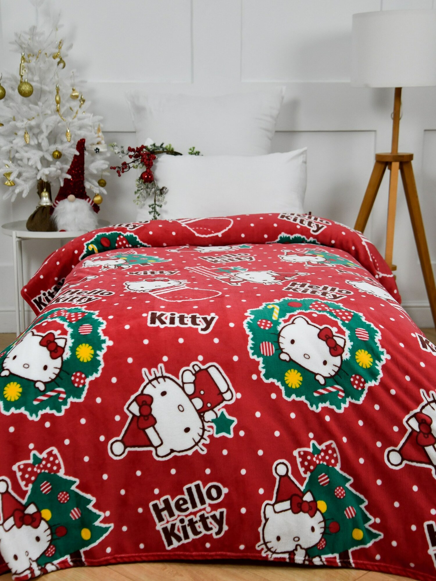 Плед 150х200 Павлинка Hello Kitty Хелло Китти красный, 1,5-спальный — фото 1