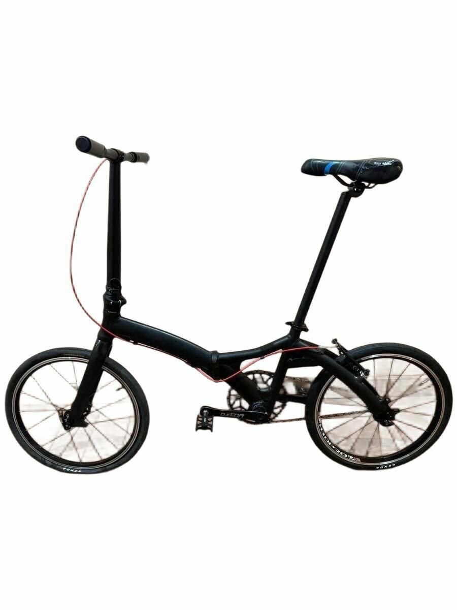 Складной велосипед CNC BIKES 20", 7 кг,1 скорость, карбоновая вилка, чёрный (скошенная рама)
