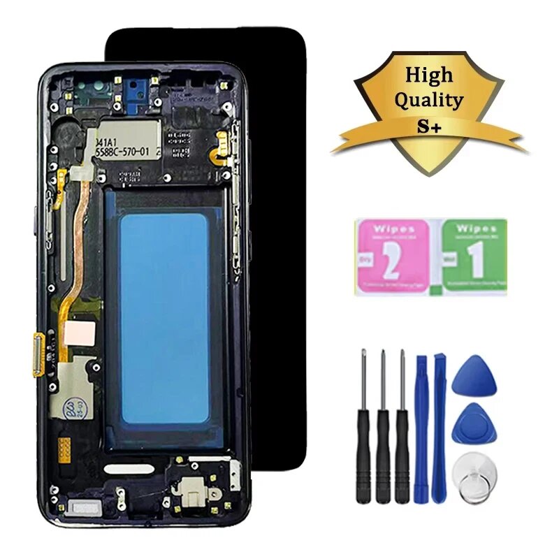 ЖК-дисплей TFT для Samsung S8 G950F G950FD G9500 G950U, дисплей с сенсорным экраном и дигитайзером для Samsung G950, Blue Frame Cover — фото 1