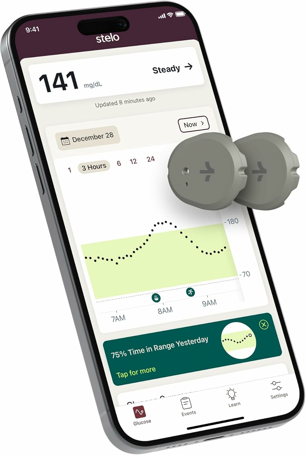Изображение Глюкометр Dexcom Stelo Glucose, биосенсор, непрерывный мониторинг глюкозы