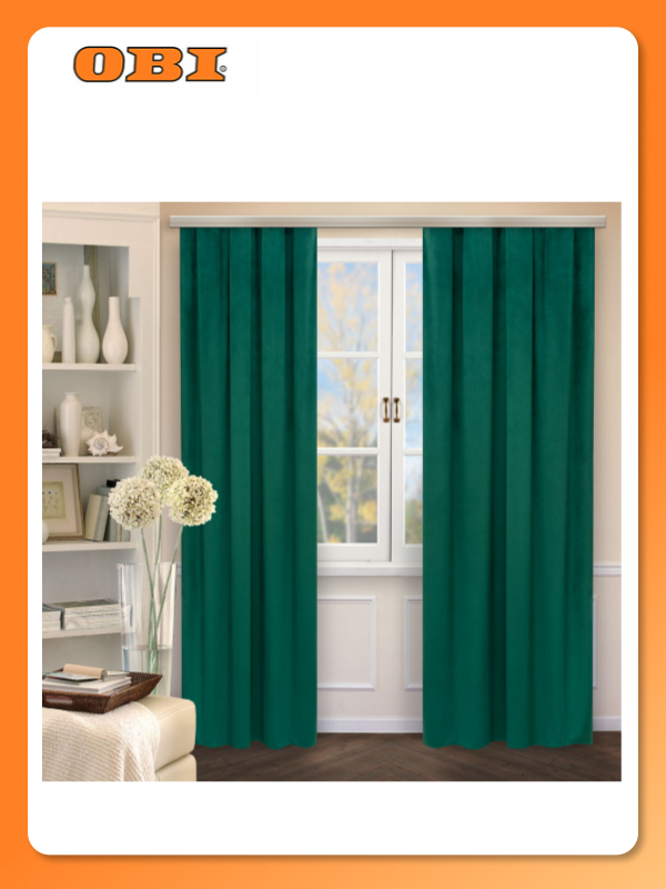 Комплект штор из бархата Linen Way изумруд 145х270