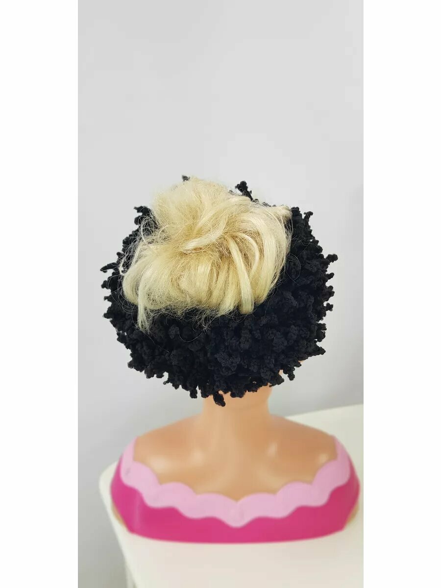 Резинка для волос, под хиджаб/платок, велюр, черная, диаметр 12 см — фото 1