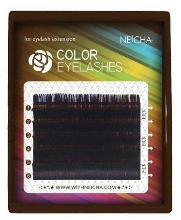 Ресницы Темно-коричневые NEICHA MINI, C, 0.10, 8-13 mm, 6 линий