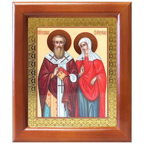Священномученик Киприан и мученица Иустина, рамка 12,5*14,5 см