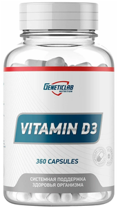 Geneticlab Nutrition Vitamin D3 (360 капсул), 100 г, 360 шт.