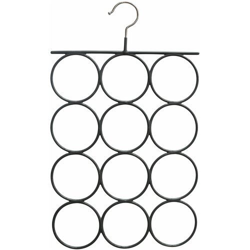 Вешалка для шарфов Spaceo 25.5x42.5x0.5 см металл/ПВХ цвет чёрный