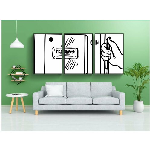 фото Набор модулных постеров для интерьера "схема, выключатель, электричество" 60x90 см. в тубусе, без рамки lotsprints