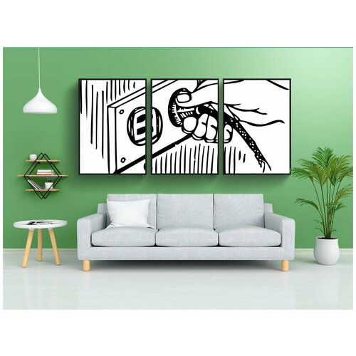 фото Набор модулных постеров для интерьера "разъем, стена, электрический" 60x90 см. в тубусе, без рамки lotsprints