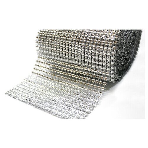 Полотно под стразы серебро 12 см 1 метр