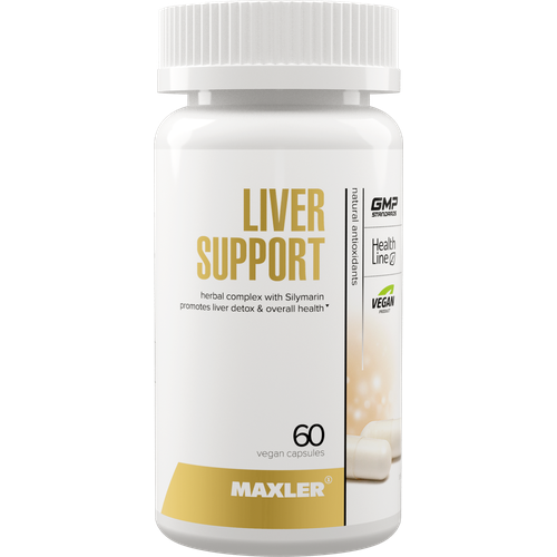 Защита печени и очищение организма Maxler Liver Support, 60 веганских капсул по 845 мг.