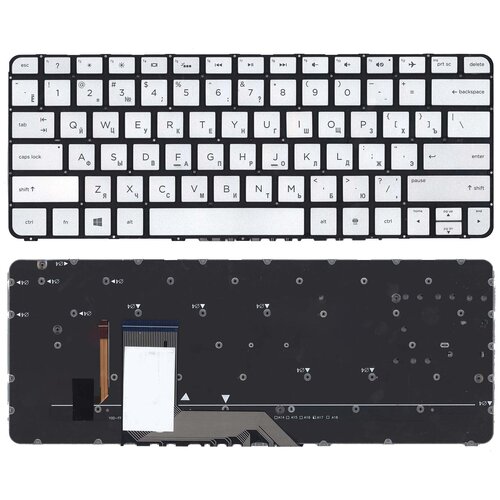 Клавиатура для ноутбука HP Spectre X360 13-4000 серебристая с подсветкой genuine 801505 501 801505 001 w i7 5500u laptop motherboard mainboard for hp spectre x360 13 4000 series 13t 4000 notebook pc