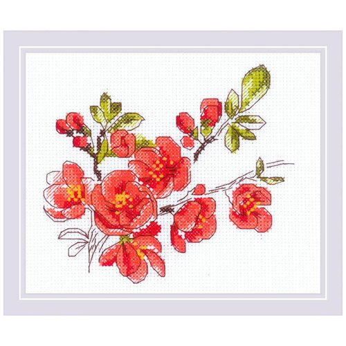 фото Набор для вышивания riolis сотвори сама 1819 веточка цидонии 13 х 16 см 2 шт. риолис