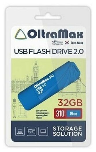 Флеш-накопитель 32Gb OltraMax USB 310 синий (OM-32GB-310-Blue)