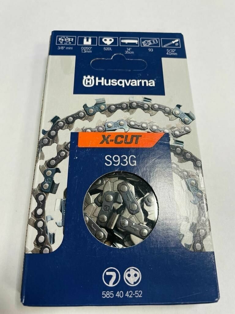 Цепь Husqvarna X-Cut S93G (14", 3/8"mini, 1.3, 52), 5854042-52