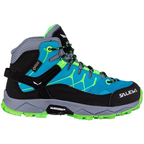 Ботинки Детские Salewa Alp Trainer Mid Gtx Jr Blue Danube/Fluo Green (Eur:30)