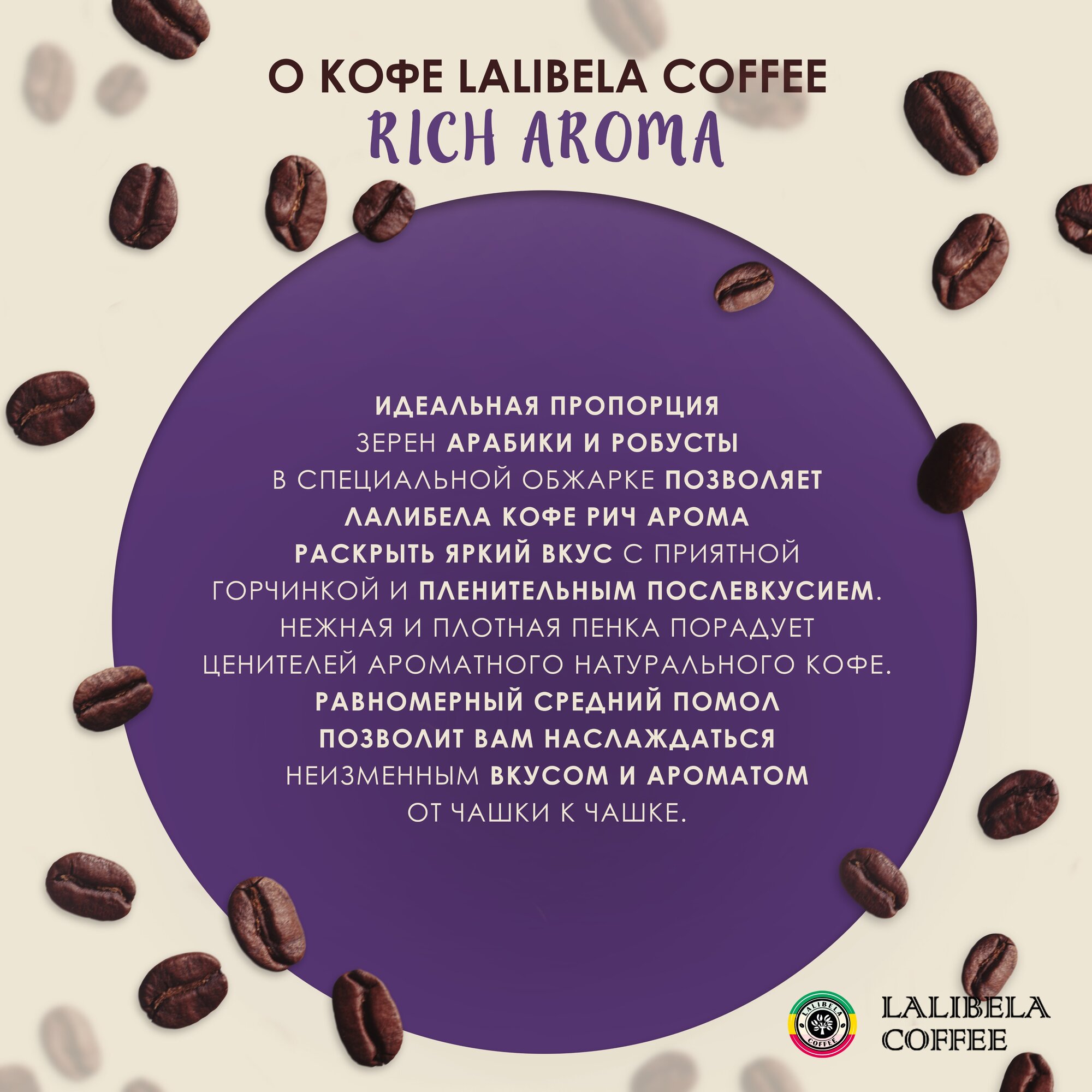 Набор Кофе в зернах LALIBELA COFFEE EXPERT ARABICA 1 кг + Кофе молотый RICH AROMA 200 г - фотография № 6