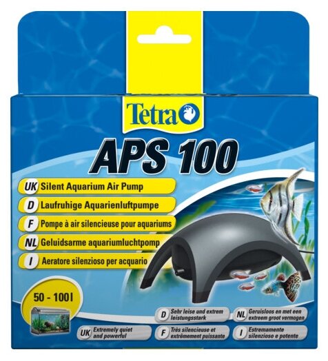 Компрессор Tetra APS 100 для аквариума 50 - 100 л (100 л/ч, 2.5 Вт, 1 канал, регулируемый), антрацит