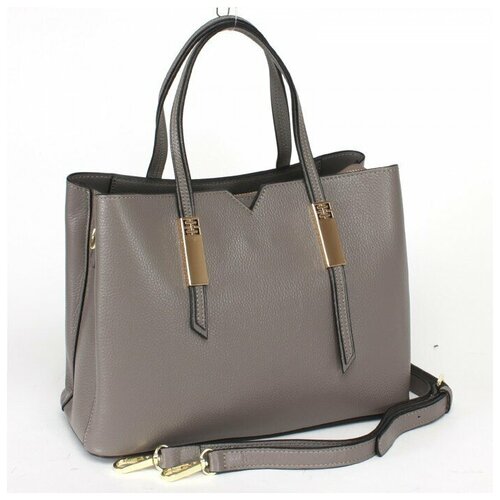 фото Сумка женская натуральная кожа opi-809, 3отд, плечевой ремень, серый 234833 аделия