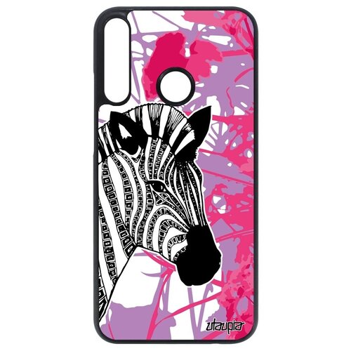 фото Ударопрочный чехол на мобильный // huawei p40 lite e // "зебра" zebra африка, utaupia, розовый