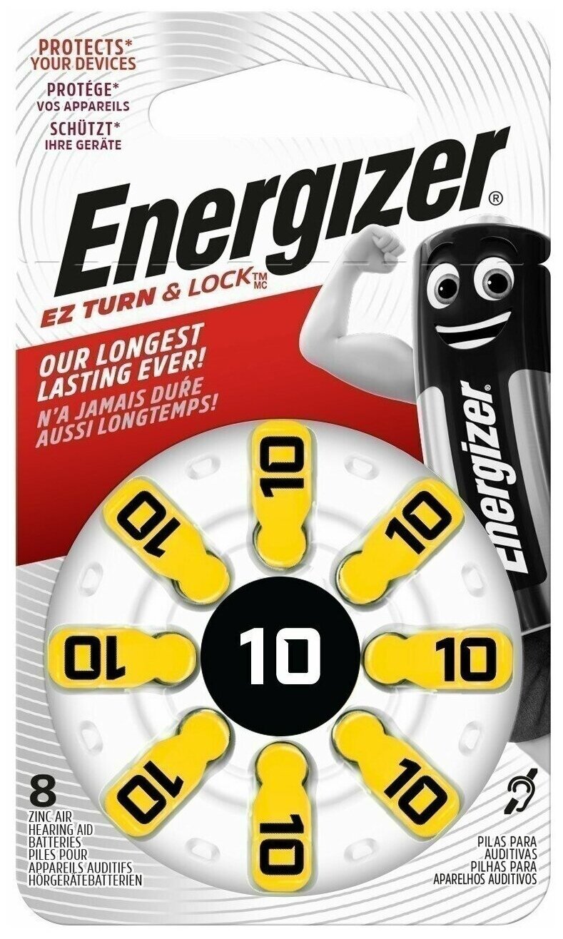 A10 Батарейка Energizer Zinc Air, 8 шт. - фото №1