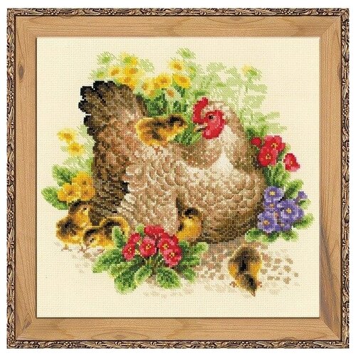 фото Набор для вышивания крестом риолис "курица", 30х30 см, арт. 1480
