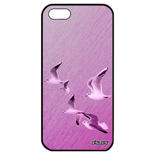 фото Ударопрочный чехол на телефон // apple iphone 5 5s se (2016) // "чайки" буревестник моевка, utaupia, розовый