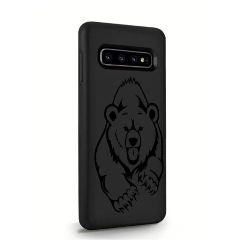 фото Черный силиконовый чехол musthavecase для samsung galaxy s10 медведь для самсунг галакси с10