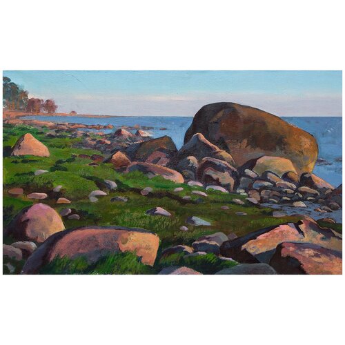 фото Картина маслом "вечер на финском заливе" румянцев русская живопись