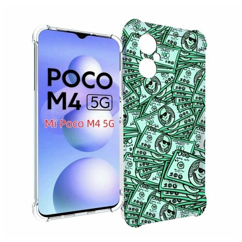 Чехол MyPads доллары картинка для Xiaomi Poco M4 5G задняя-панель-накладка-бампер