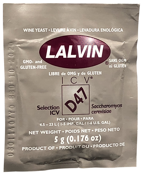 Дрожжи винные Lalvin ICV/D47 5 грамм (для медовухи белых и розовых вин)