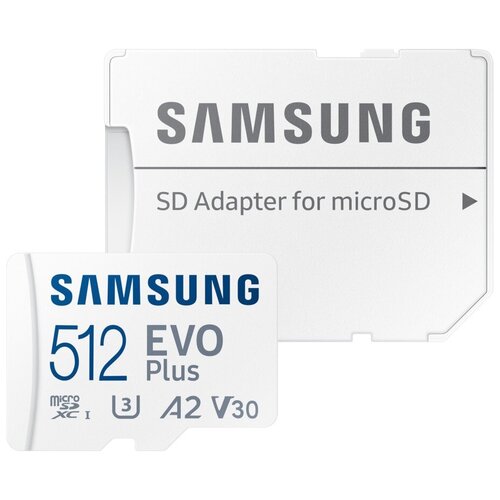 512Gb - Samsung Micro Secure Digital XC Evo Plus Class 10 MB-MC512KA/RU с переходником под SD (Оригинальная!)