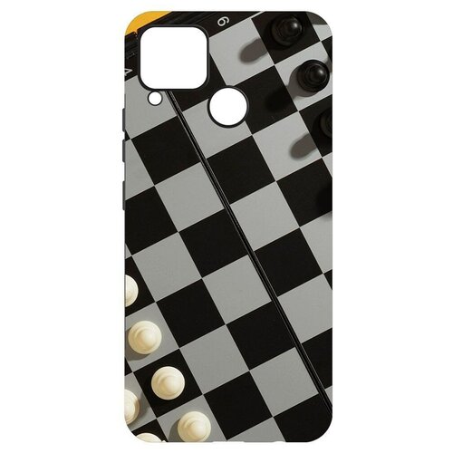 Чехол-накладка Krutoff Soft Case Шахматы для Realme C15 черный