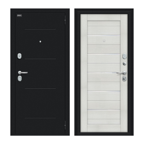 Входная дверь Браво/Dveri Bravo/Техно Kale Букле черное/Bianco Veralinga, двери браво 2050x860 левая