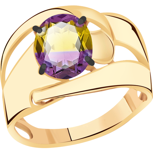 Кольцо Diamant online, золото, 585 проба, аметрин, размер 19.5