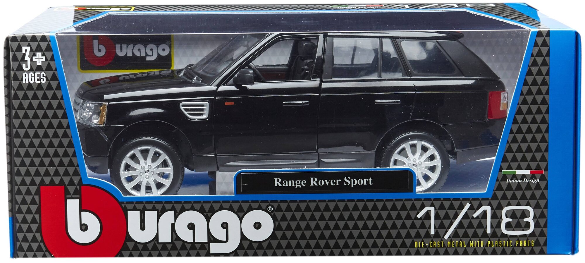 Bburago Машинка металлическая Range Rover Sport, 1:18, черный - фото №15