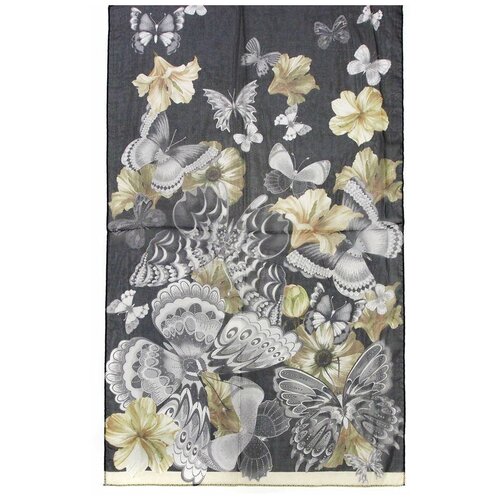 Темно-серый шарфик изумительного цветочного дизайна Marina D`Este 829199