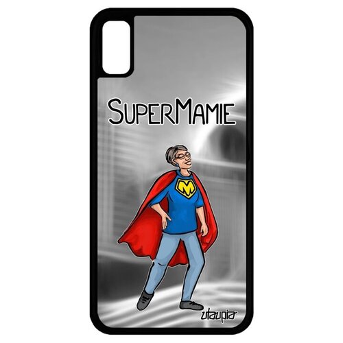 фото Ударопрочный чехол на телефон // apple iphone xr // "супербабуля" супергерой юмор, utaupia, серый