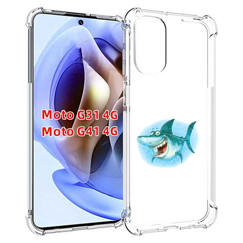 Чехол MyPads веселая акула для Motorola Moto G31 4G / G41 4G задняя-панель-накладка-бампер
