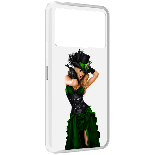 Чехол MyPads девушка-в-модном-длинном-платье женский для Infinix NOTE 12 VIP (X672) задняя-панель-накладка-бампер