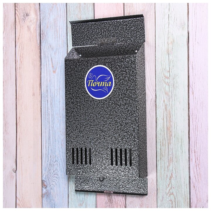 Ящик почтовый без замка (с петлёй), вертикальный, серебристый - фотография № 6