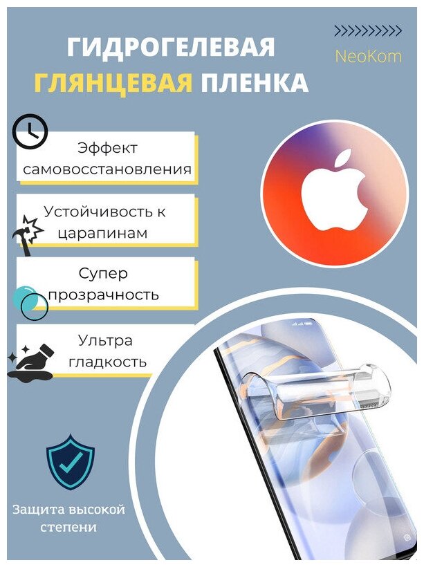 Комплект Гидрогелевых защитных пленок для Apple iPhone 5S/5/5C / Айфон 5S/5/5C с эффектом самовосстановления (экран + задняя панель) - Глянцевые