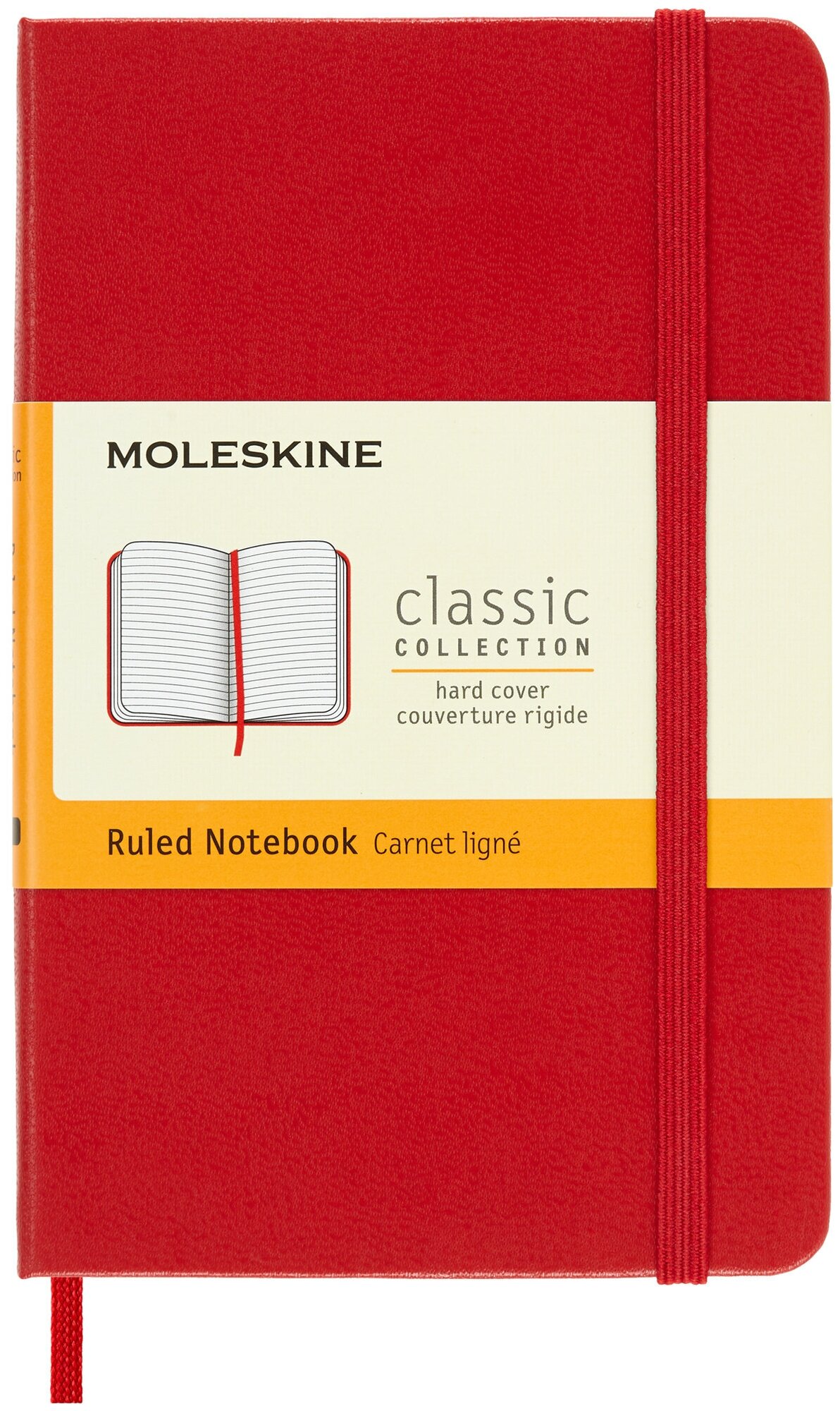 Блокнот Moleskine Classic Pocket 90x140, 96 листов MM710R в линейку красный