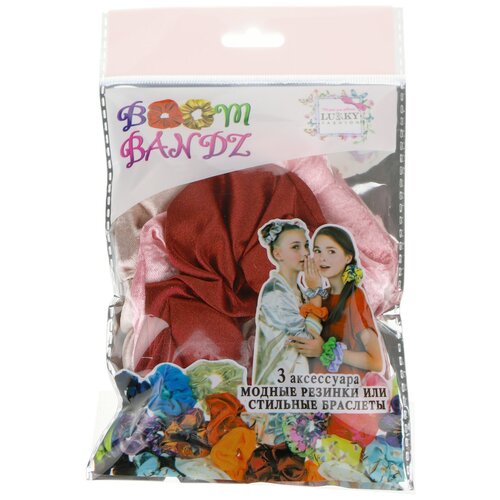фото Резинка для волос lukky fashion, boom bandz, 3 шт, "атласные розы" (т20295)
