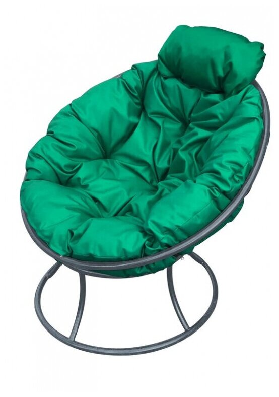Кресло m-group папасан мини серое, зелёная подушка - фотография № 8