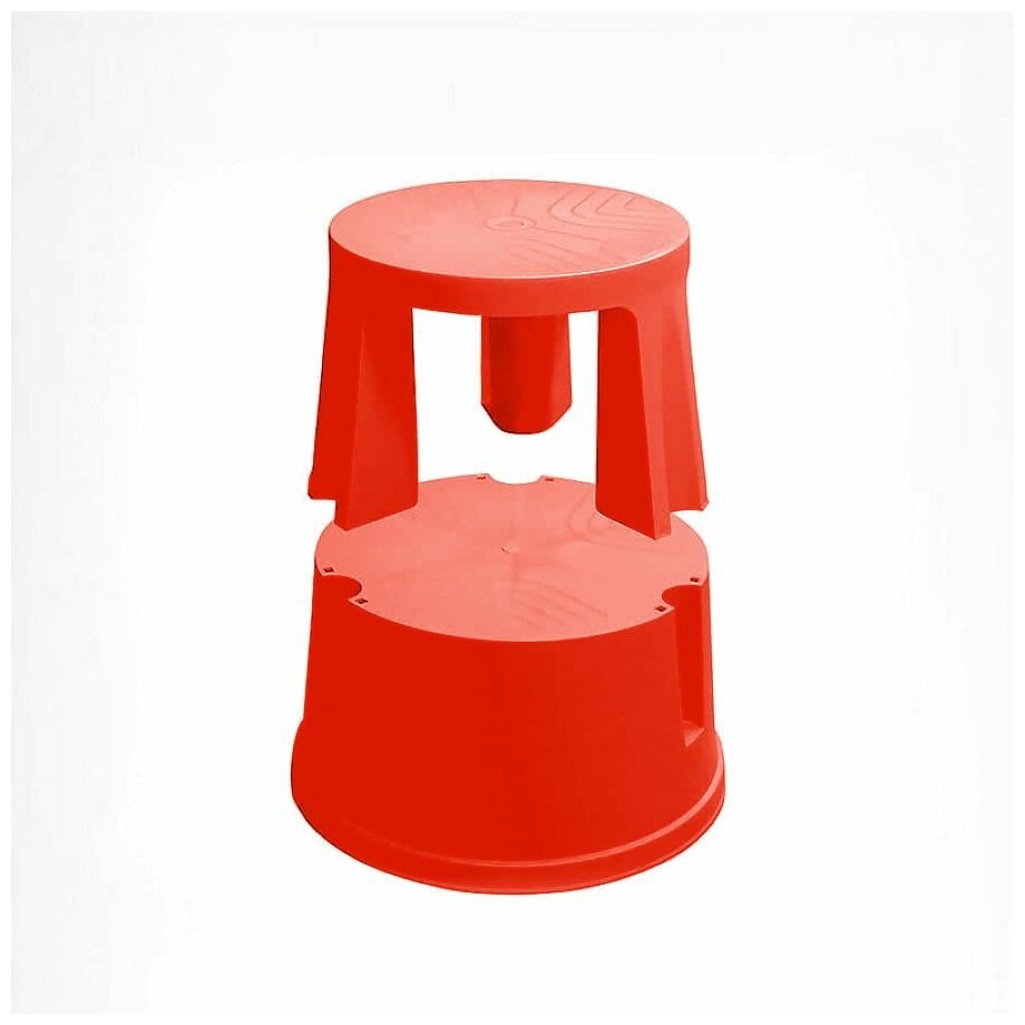 Лестница-тумба Color-X стремянка 45 см, 2 ступени, передвижная, пластиковая, нагрузка 150 кг, вес 2 кг, красная - фотография № 7