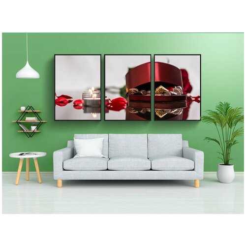 фото Набор модулных постеров для интерьера "празднование, день святого валентина, валентинка" 60x90 см. в тубусе, без рамки lotsprints