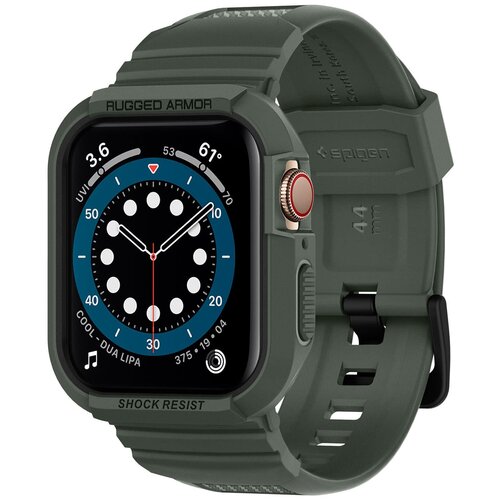 Чехол Spigen Rugged Armor Pro для Apple Watch SE/4/5/6 44mm (062CS26016, оригинал, Military Green) чехол для часов apple watch 38mm spigen rugged armor case sgp11486 белый